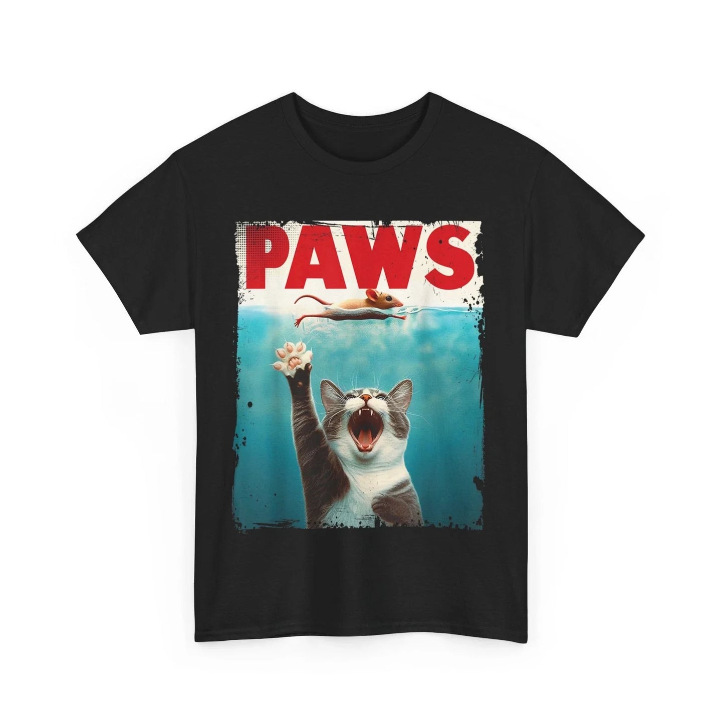 PAWS Parody Cat Mouse Humorous Cat Chasing Mouse Kitten T-Shirt Unisex T-shirt, Sweatshirt, Hoodie, Long Sleeve Tee - T-Shirt, Sweatshirt, Hoodie