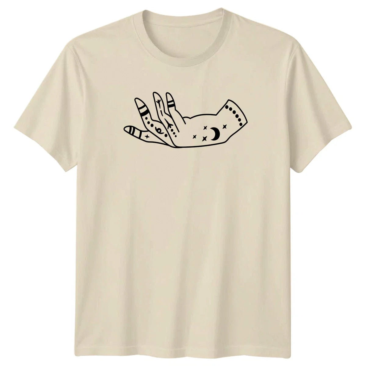 Mystical Hand Moon Stars Spirit T-Shirt Palmistry Astrology Boho Esoteric Unisex T-shirt, Sweatshirt, Hoodie, Long Sleeve Tee - T-Shirt, Sweatshirt, Hoodie