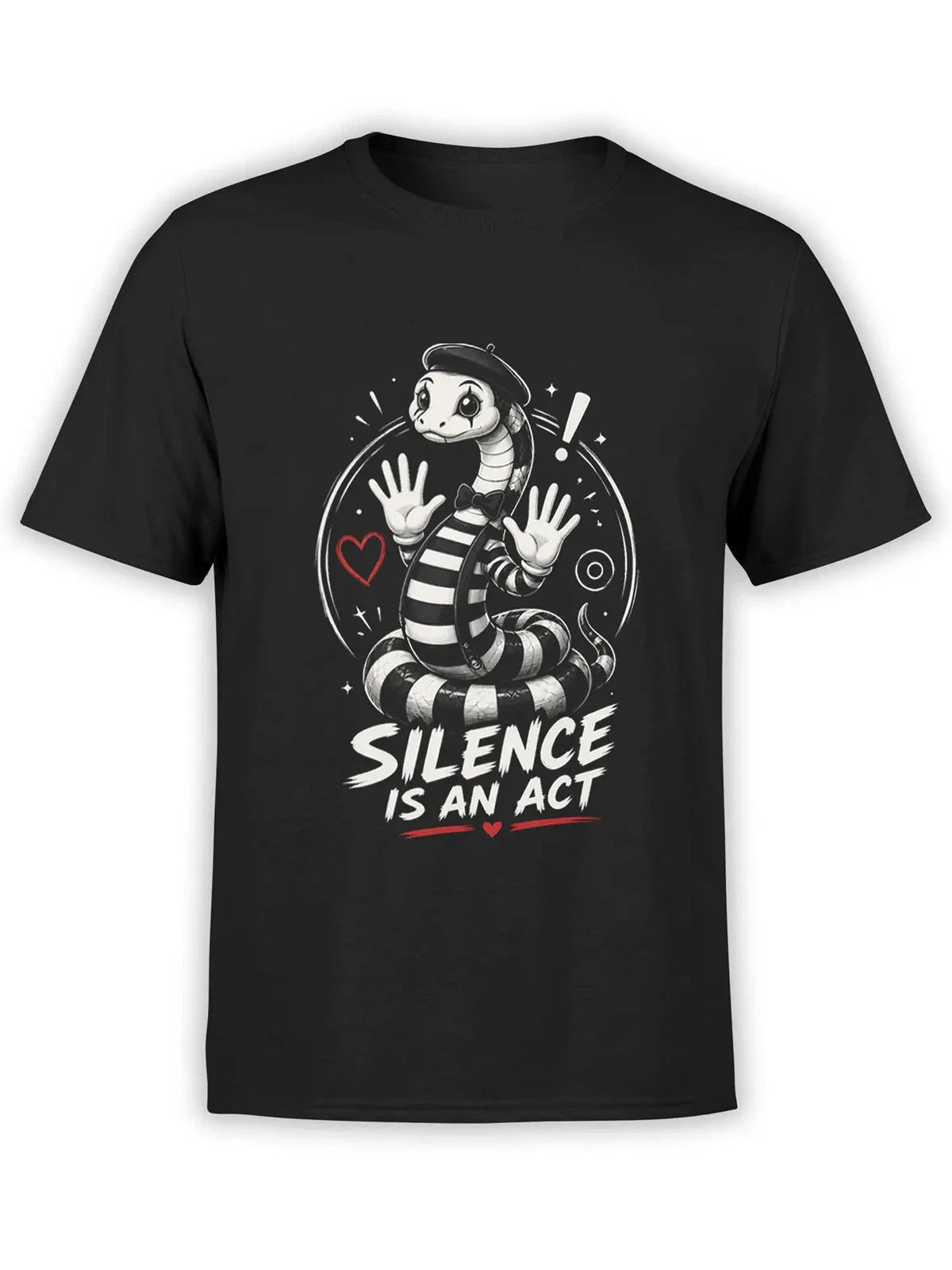 Silent Mime Snake T-Shirt | Unisex Unisex T-shirt, Sweatshirt, Hoodie, Long Sleeve Tee - T-Shirt, Sweatshirt, Hoodie