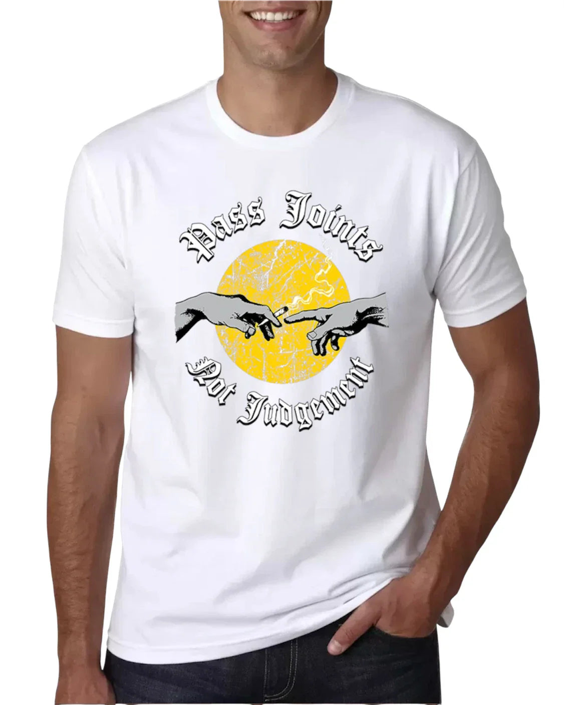 Pass Joints, Not Judgment Graphic T-Shirt  Chill & Stylish Statement Shirt Unisex T-shirt, Sweatshirt, Hoodie, Long Sleeve Tee - T-Shirt, Sweatshirt, Hoodie
