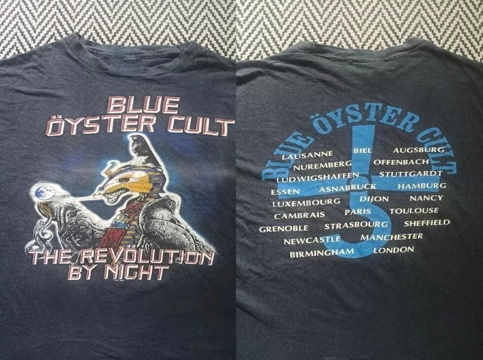 Blue Oyster Cult Shirt, Blue Oyster Cult Tour 2 Side Black T-shirt Unisex S-5XL Unisex T-shirt, Sweatshirt, Hoodie, Long Sleeve Tee - T-Shirt, Sweatshirt, Hoodie