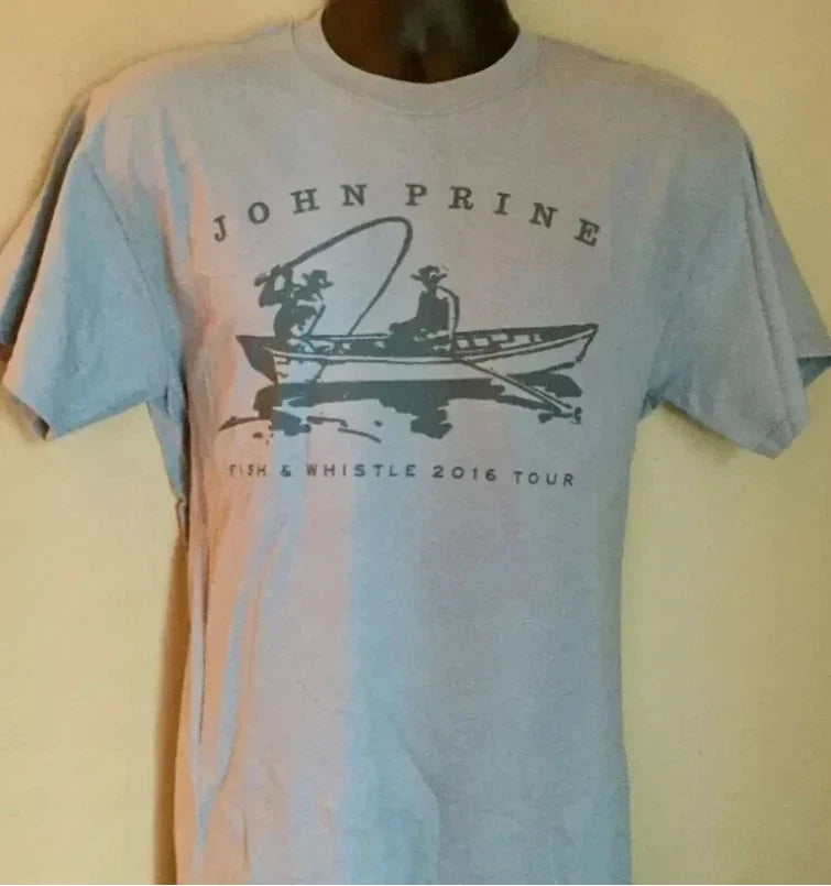 John Prine 2016 Tour T-Shirt, Fish and whistle, SPORT grey color Unisex T-shirt, Sweatshirt, Hoodie, Long Sleeve Tee - T-Shirt, Sweatshirt, Hoodie