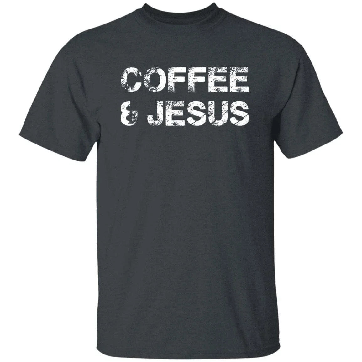 Coffee and Jesus Unisex T-shirt Christion Faith tee black dark heather Unisex T-shirt, Sweatshirt, Hoodie, Long Sleeve Tee - T-Shirt, Sweatshirt, Hoodie