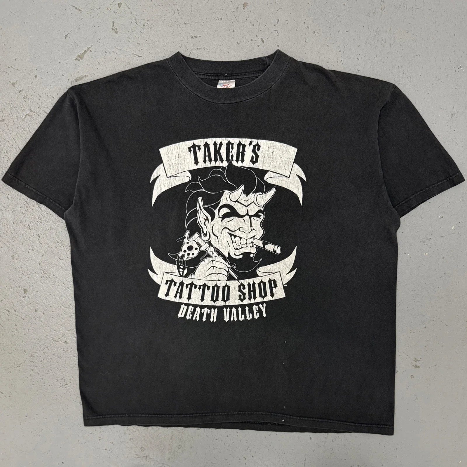 Vintage 1998 WWF The Undertaker Takers Tattoo Shop Rare Wrestling T Shirt XL Unisex T-shirt, Sweatshirt, Hoodie, Long Sleeve Tee - T-Shirt, Sweatshirt, Hoodie
