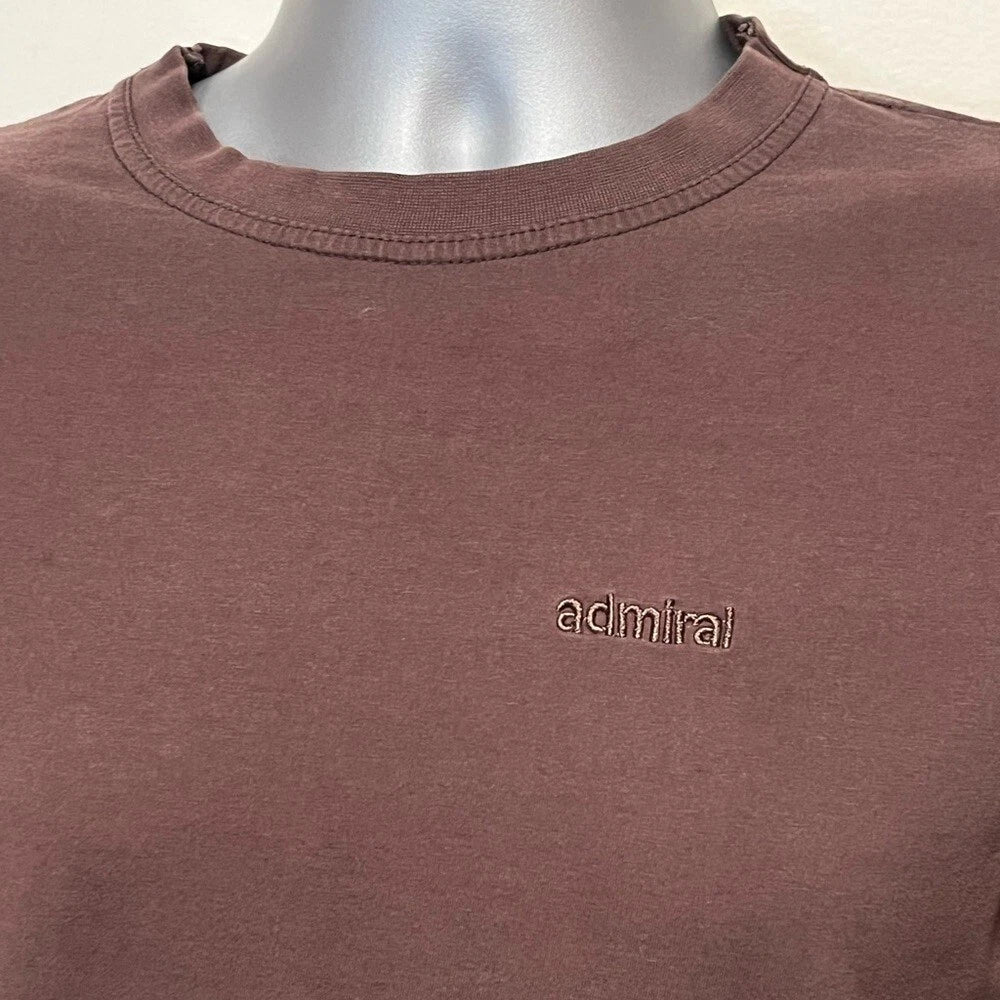 Vintage Admiral Soccer Embroidered Logo Brown Short Sleeve T-Shirt Mens Small Unisex T-shirt, Sweatshirt, Hoodie, Long Sleeve Tee - T-Shirt, Sweatshirt, Hoodie