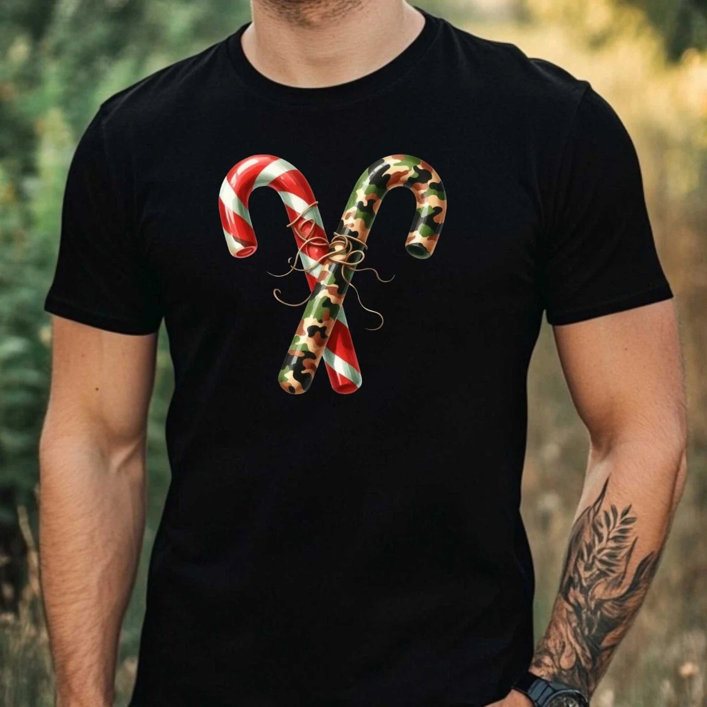 Mens Merry Christmas Camouflage Motif Cotton T-Shirt Size XS to 5XL Unisex T-shirt, Sweatshirt, Hoodie, Long Sleeve Tee - T-Shirt, Sweatshirt, Hoodie