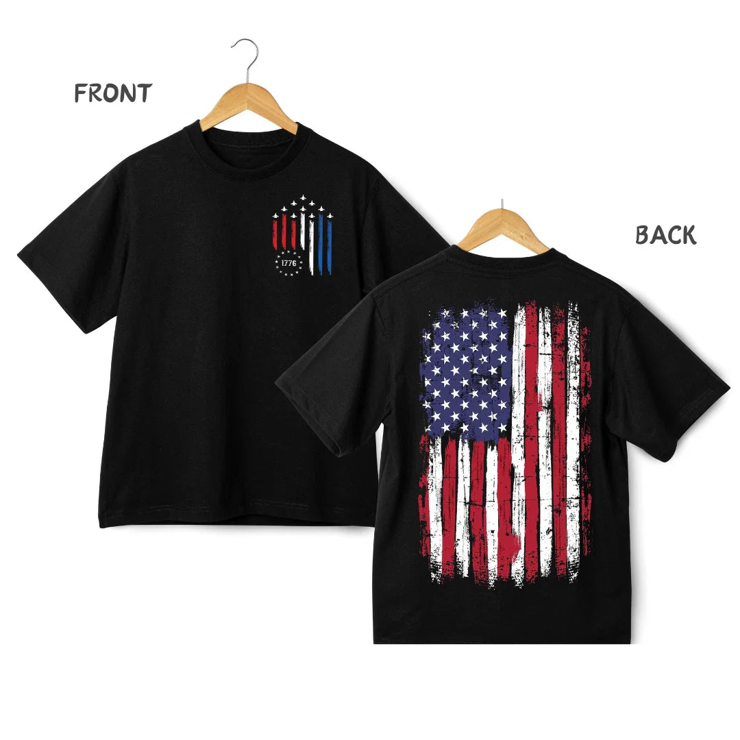 Patriotic American Flag 1776 Graphic T-Shirt  USA Independence Streetwear Tee Unisex T-shirt, Sweatshirt, Hoodie, Long Sleeve Tee - T-Shirt, Sweatshirt, Hoodie