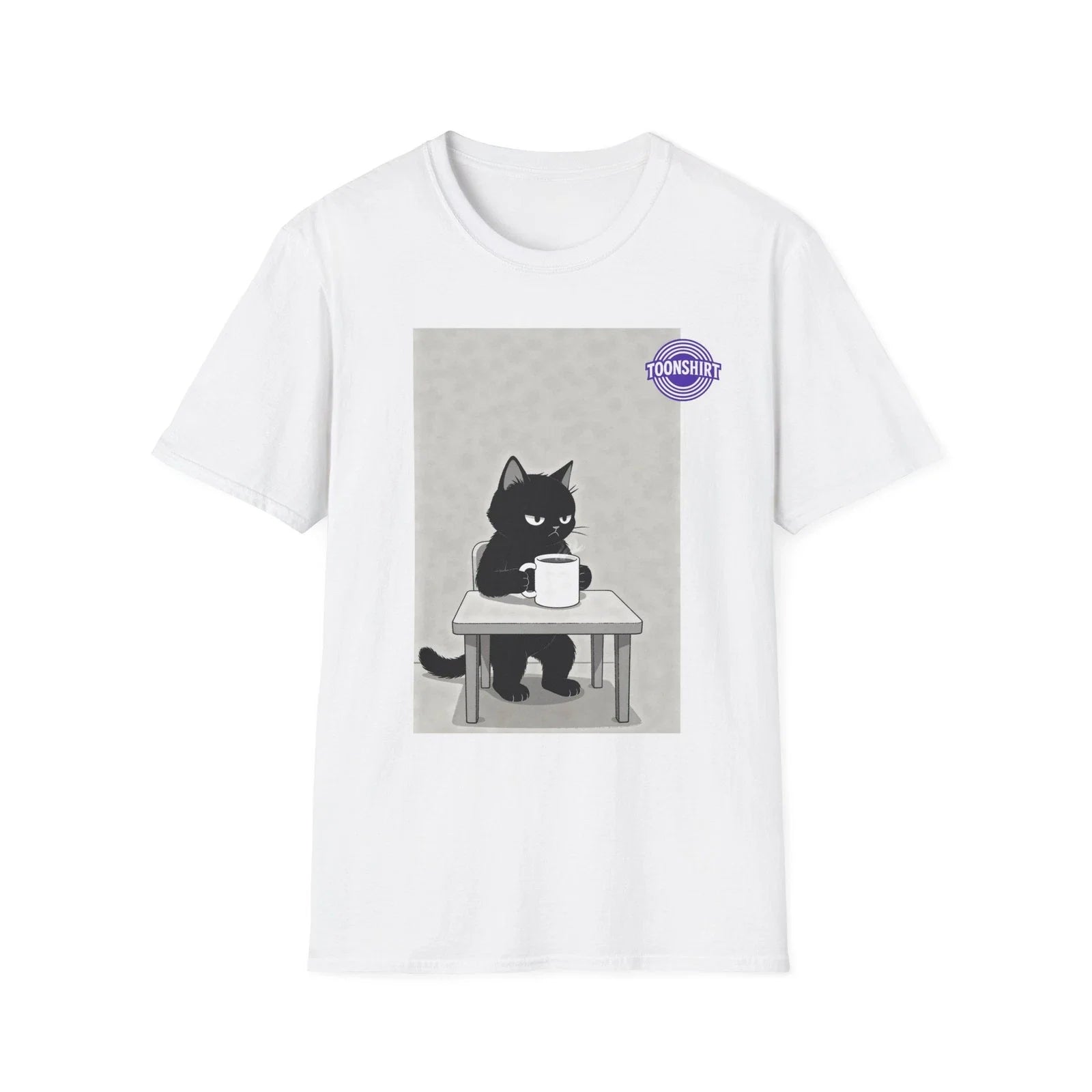 Chill Cat Coffee Cartoon Graphic T-Shirt Unisex T-shirt, Sweatshirt, Hoodie, Long Sleeve Tee - T-Shirt, Sweatshirt, Hoodie
