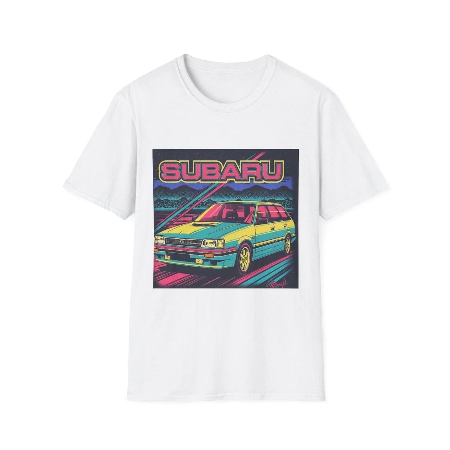 Retro Subaru Unisex Softstyle T-Shirt, Vintage Car Tee, Classic Auto Shirt, Cool Unisex T-shirt, Sweatshirt, Hoodie, Long Sleeve Tee - T-Shirt, Sweatshirt, Hoodie