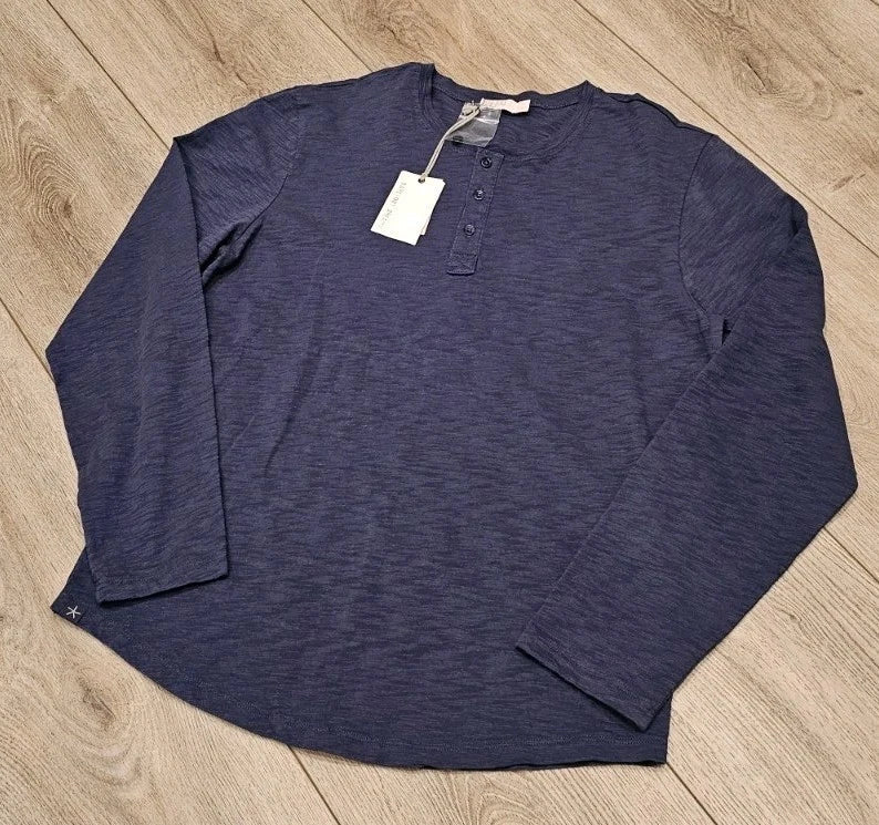 Barefoot Dreams Henley Shirt w/placket Cotton Long Sleeve Sz L Unisex T-shirt, Sweatshirt, Hoodie, Long Sleeve Tee - T-Shirt, Sweatshirt, Hoodie