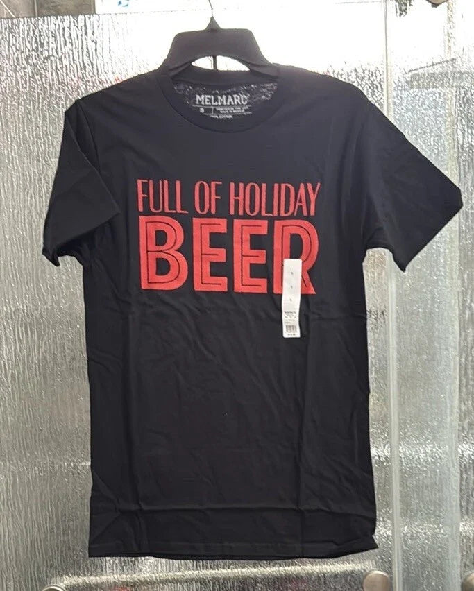 Full Of Holiday Beer Tshirt 17 P2P 29 Length Mens Small Orig $14 Unisex T-shirt, Sweatshirt, Hoodie, Long Sleeve Tee - T-Shirt, Sweatshirt, Hoodie
