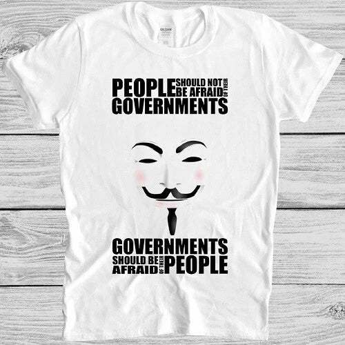 V For Vendetta T Shirt Anonymous Mask Government Vintage Cool Gift Tee M159 Unisex T-shirt, Sweatshirt, Hoodie, Long Sleeve Tee - T-Shirt, Sweatshirt, Hoodie