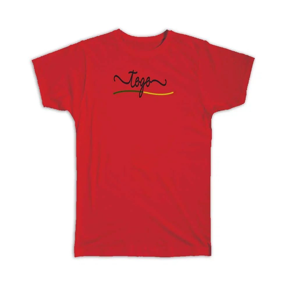 Gift T-Shirt : Togo Flag Colors Togolese Travel Expat Country Minimalist Unisex T-shirt, Sweatshirt, Hoodie, Long Sleeve Tee - T-Shirt, Sweatshirt, Hoodie