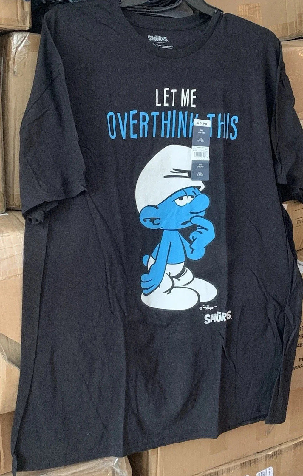 The Smurfs Let Me Overthink This T Shirt NWT 3XL XXXL cartoon Smurf Unisex T-shirt, Sweatshirt, Hoodie, Long Sleeve Tee - T-Shirt, Sweatshirt, Hoodie