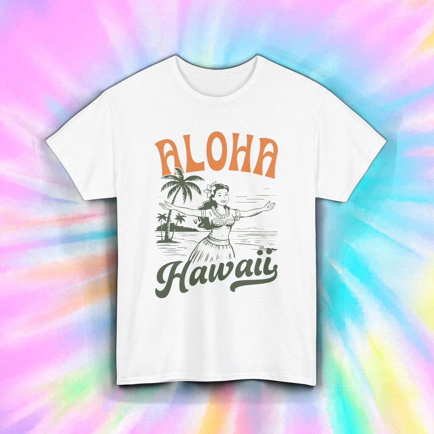 Aloha Hawaii Shirt Retro Hula Girl Tropical Island Vintage Vacation Tee S-5XL Unisex T-shirt, Sweatshirt, Hoodie, Long Sleeve Tee - T-Shirt, Sweatshirt, Hoodie