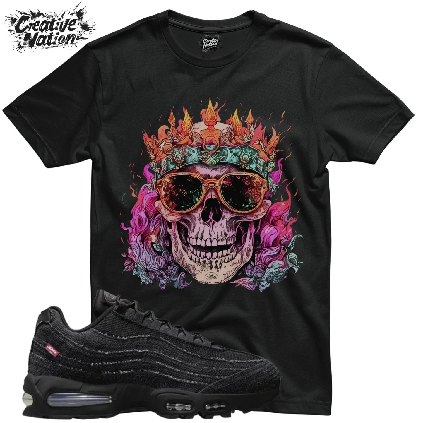 Shirt To Match Air Max 95 OG Black Unisex Tee Sneaker Shirt Skull Shirt Unisex T-shirt, Sweatshirt, Hoodie, Long Sleeve Tee - T-Shirt, Sweatshirt, Hoodie