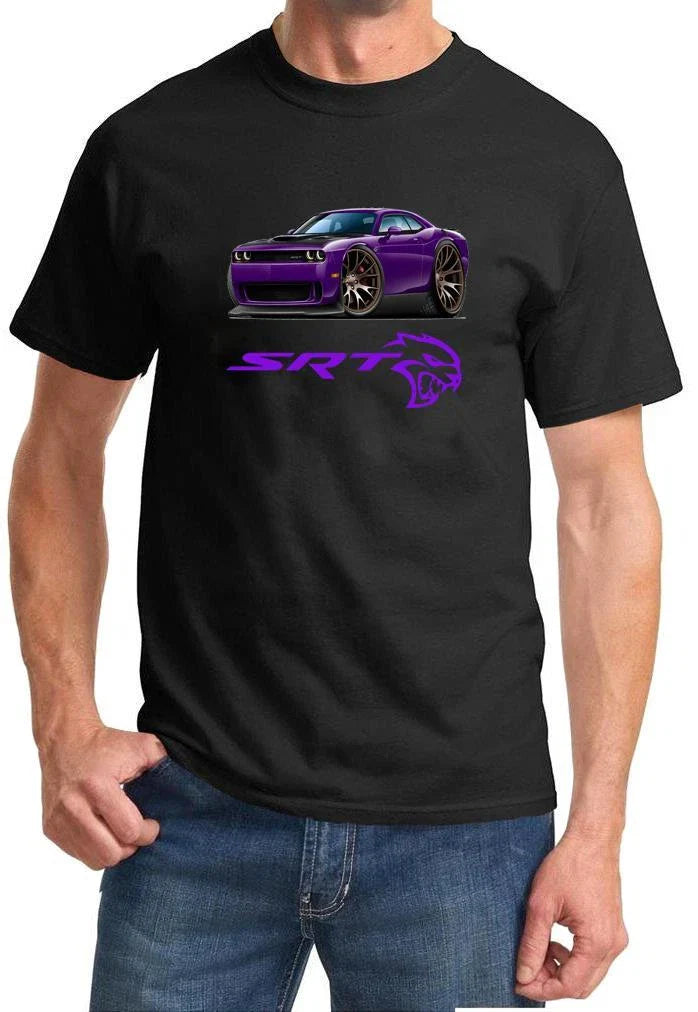 Challenger SRT Hellcat Classic Purple Muscle Car Design Tshirt NEW Unisex T-shirt, Sweatshirt, Hoodie, Long Sleeve Tee - T-Shirt, Sweatshirt, Hoodie
