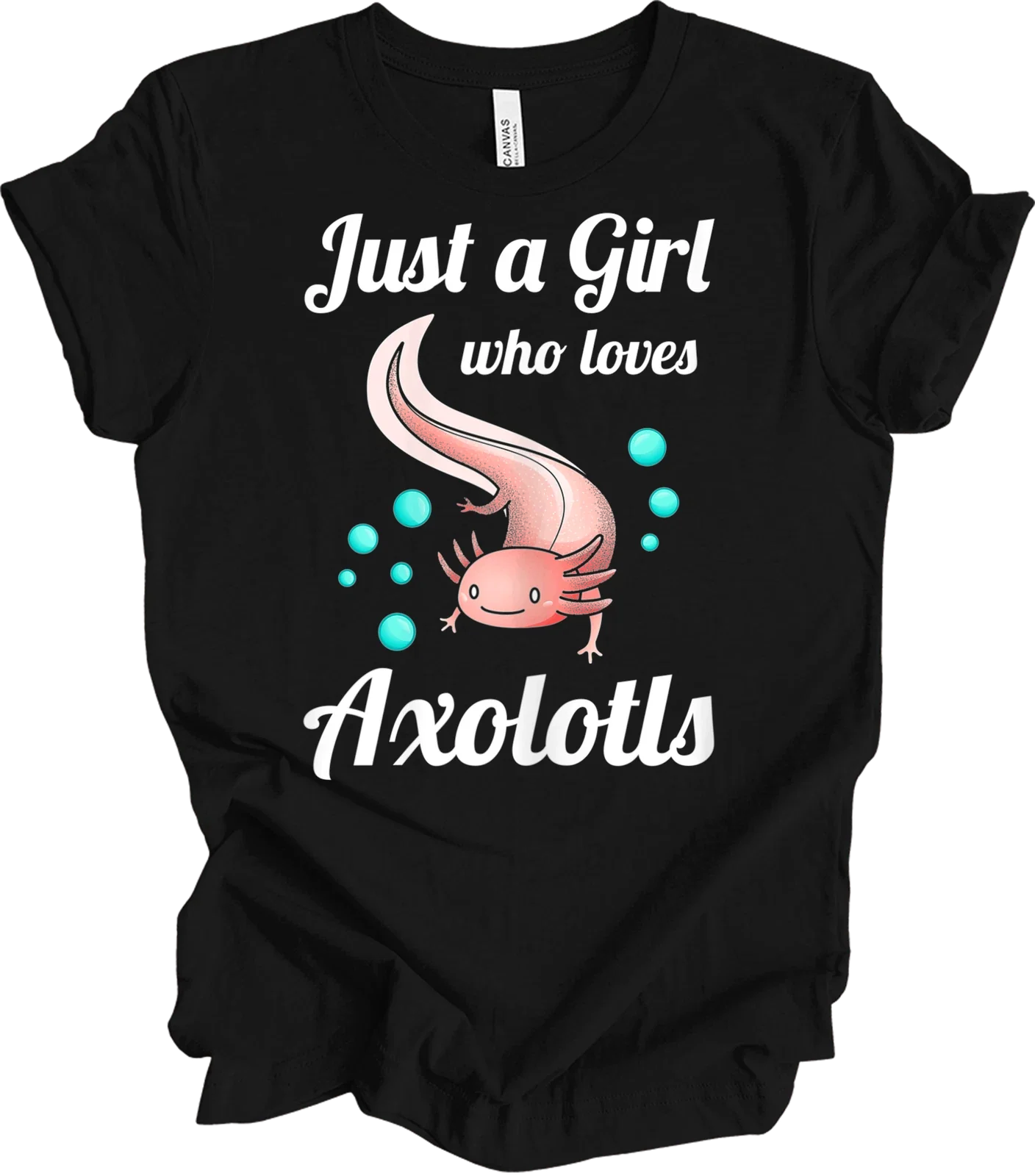Just a Girl Who Loves Axolotls Shirt Cute Kawaii Pink Axolotl Gift for Girls Unisex T-shirt, Sweatshirt, Hoodie, Long Sleeve Tee - T-Shirt, Sweatshirt, Hoodie