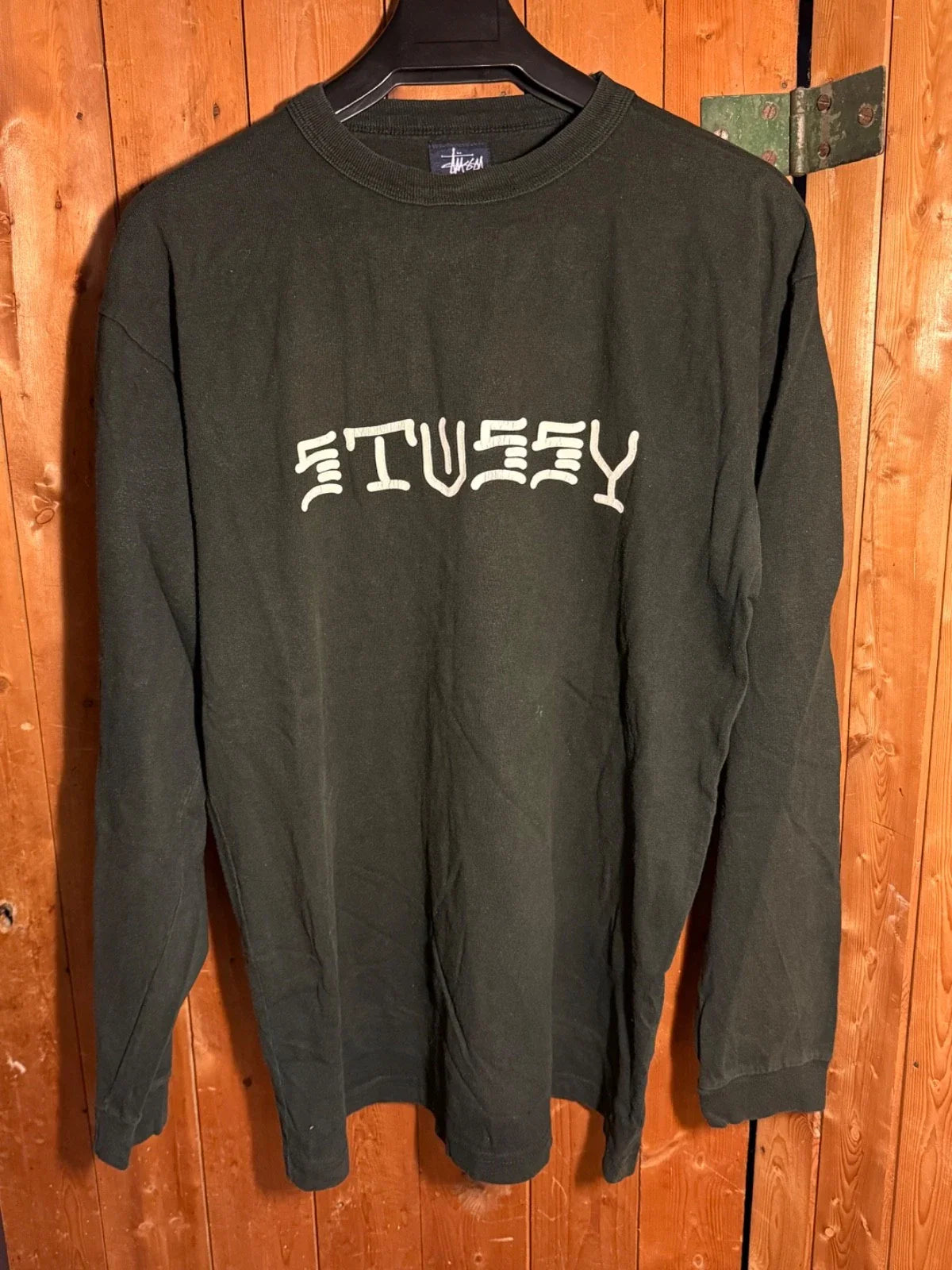 Y2K Stussy Mens L Faded Black Logo Graphic Skater Streetwear Skate Unisex T-shirt, Sweatshirt, Hoodie, Long Sleeve Tee - T-Shirt, Sweatshirt, Hoodie