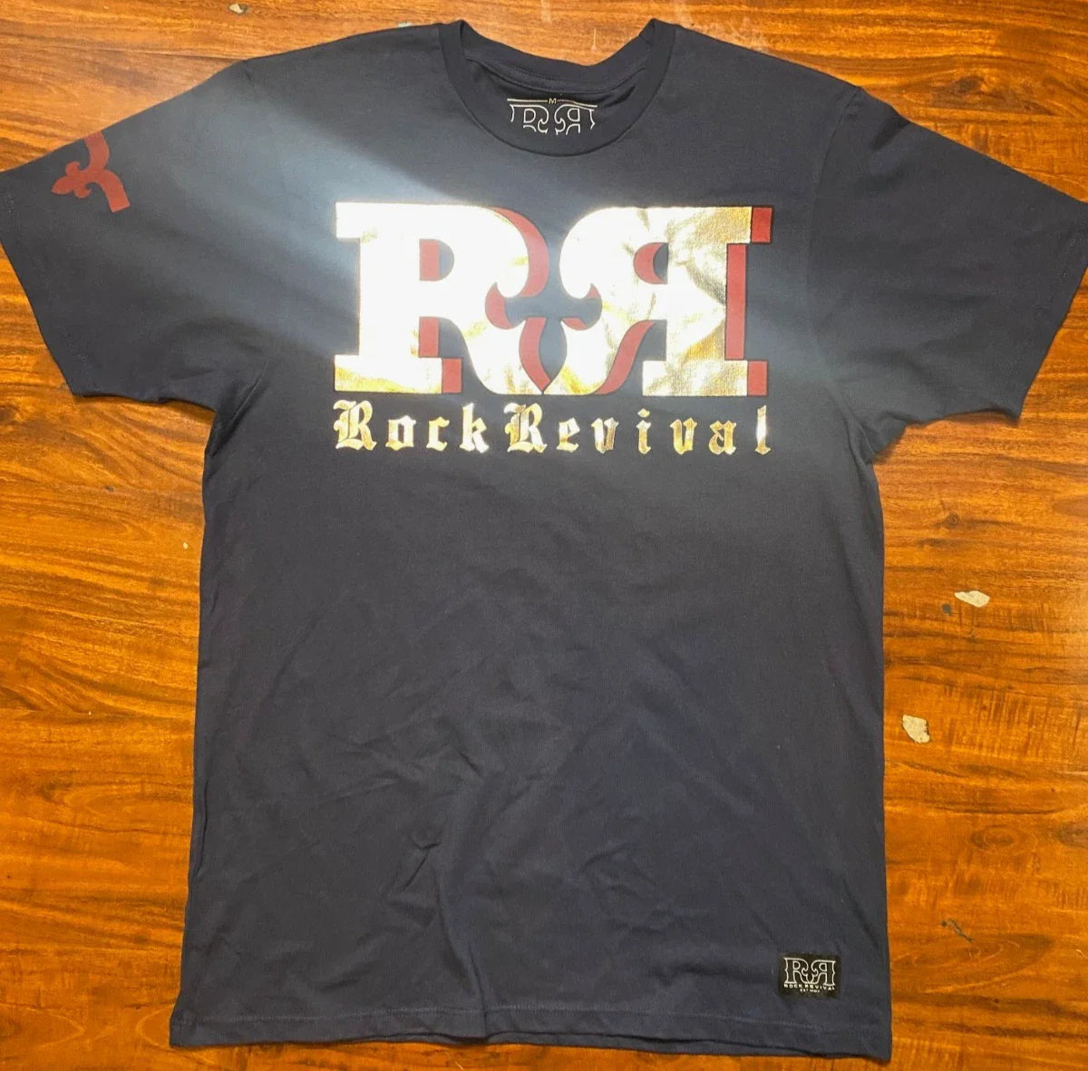 ROCK REVIVAL  Haddock  Double sided T-Shirt Navy -NWOT Unisex T-shirt, Sweatshirt, Hoodie, Long Sleeve Tee - T-Shirt, Sweatshirt, Hoodie