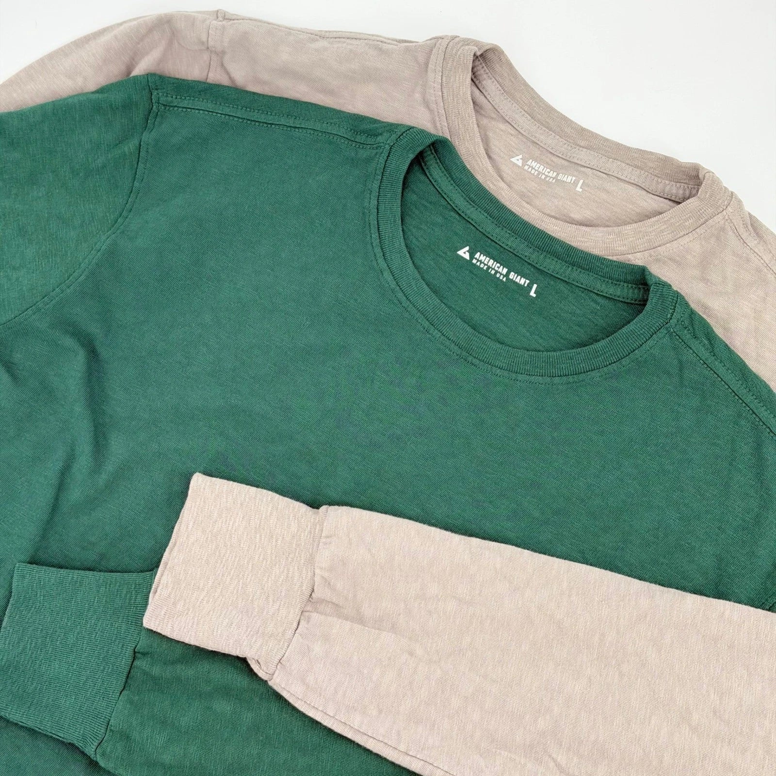 NEW American Giant Premium Slub Crew Long Sleeve T-Shirt Lot of 2 Men L Cotton Unisex T-shirt, Sweatshirt, Hoodie, Long Sleeve Tee - T-Shirt, Sweatshirt, Hoodie