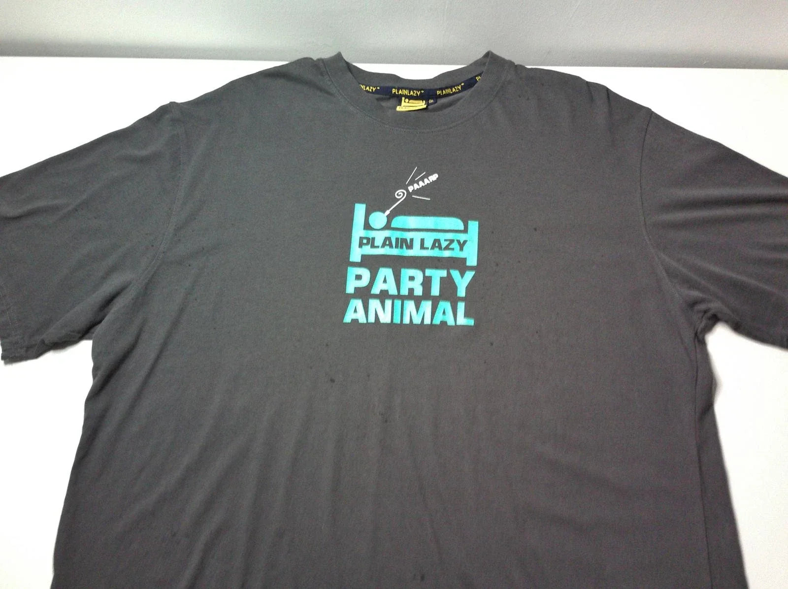 Plain Lazy Party Animal T-Shirt XXL Grey Graphic Tee Funny Slogan 100% Cotton Unisex T-shirt, Sweatshirt, Hoodie, Long Sleeve Tee - T-Shirt, Sweatshirt, Hoodie