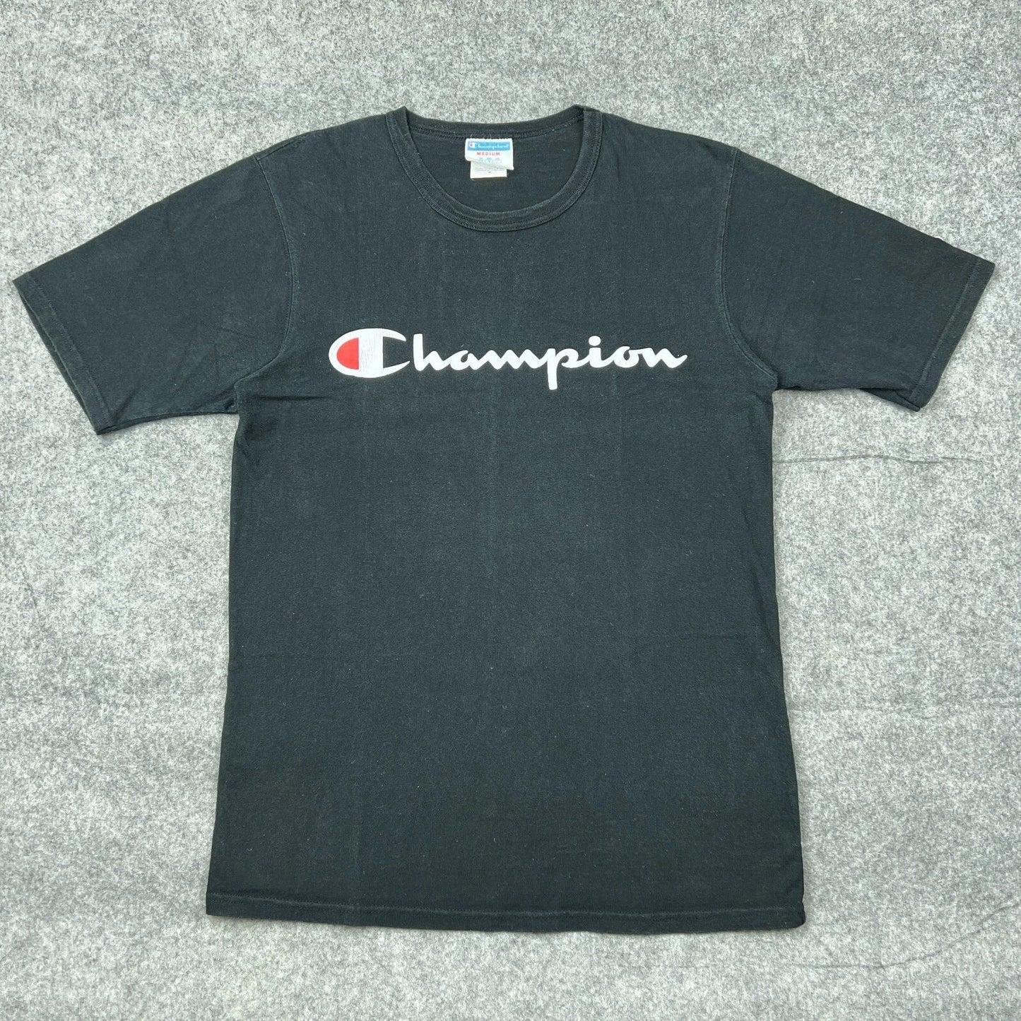 Champion Shirt Mens Medium Black Short Sleeve Cotton Tee Casual Y2K 90s Unisex T-shirt, Sweatshirt, Hoodie, Long Sleeve Tee - T-Shirt, Sweatshirt, Hoodie