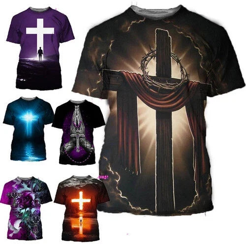 Christian cross Jesus  womens/mens Short Sleeve T-Shirt Casual Tops Tee Unisex T-shirt, Sweatshirt, Hoodie, Long Sleeve Tee - T-Shirt, Sweatshirt, Hoodie