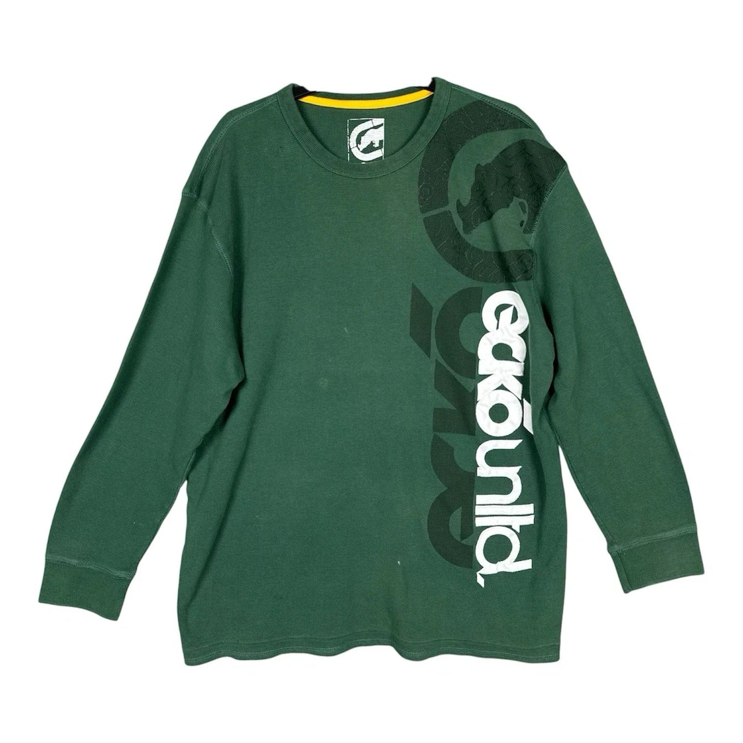 Vtg Ecko Unltd 3XL Green Waffle Long Slv Logo Rhino Hip Hop Streetwear Y2K Shirt Unisex T-shirt, Sweatshirt, Hoodie, Long Sleeve Tee - T-Shirt, Sweatshirt, Hoodie