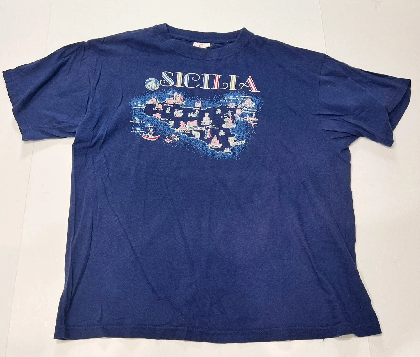 VTG T-Shirt Sicilia  Sicily Italy Men Size XXL Blue 1960s Graphic Unisex T-shirt, Sweatshirt, Hoodie, Long Sleeve Tee - T-Shirt, Sweatshirt, Hoodie