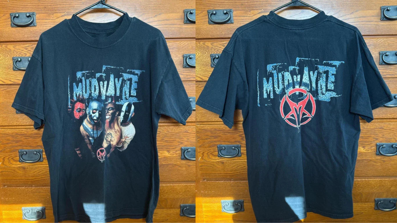 Mudvayne T-Shirt Black Vintage Y2K Nu Metal Band Tee Clean Condition S-5XL Unisex T-shirt, Sweatshirt, Hoodie, Long Sleeve Tee - T-Shirt, Sweatshirt, Hoodie