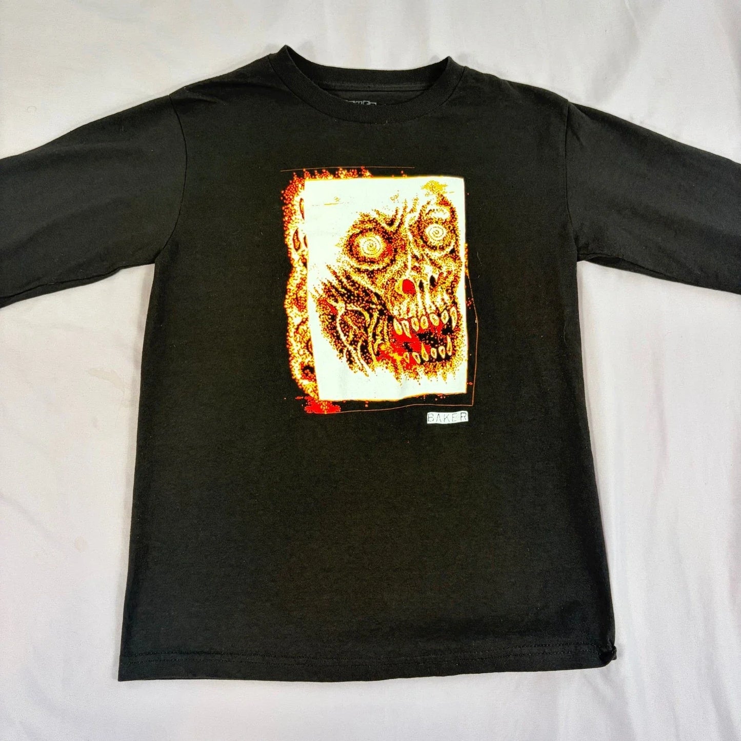 Baker Skateboards Mens Small Black Skull Graphic Long Sleeve T-Shirt Skater Unisex T-shirt, Sweatshirt, Hoodie, Long Sleeve Tee - T-Shirt, Sweatshirt, Hoodie