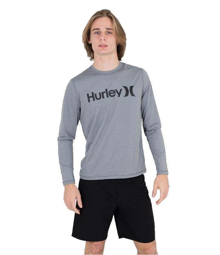 Hurley Mens UPF 50 One and Only Hybrid Long Sleeve T-Shirt (Gray) G2(A850T) Unisex T-shirt, Sweatshirt, Hoodie, Long Sleeve Tee - T-Shirt, Sweatshirt, Hoodie