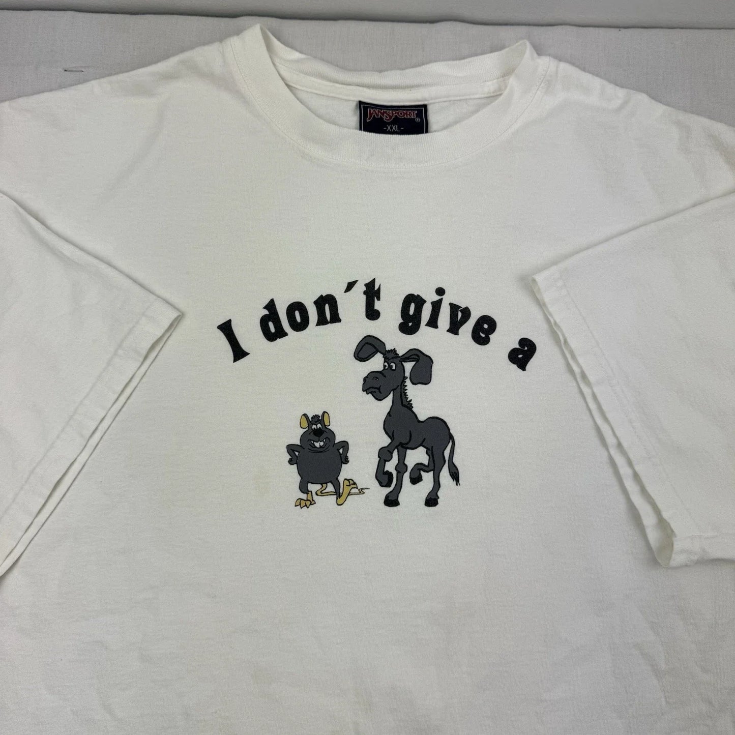 Vintage Rat Donkey Funny T Shirt Adult 2XL White I Dont Give A Grunge Y2K 90s Unisex T-shirt, Sweatshirt, Hoodie, Long Sleeve Tee - T-Shirt, Sweatshirt, Hoodie