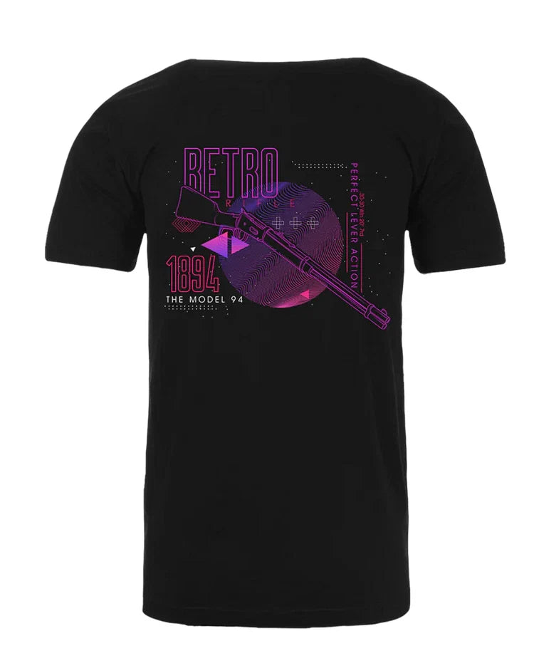 Retro Rifle 1894 Model 94 T Shirt Black Neon Purple Graphic Tee Mens Unisex T-shirt, Sweatshirt, Hoodie, Long Sleeve Tee - T-Shirt, Sweatshirt, Hoodie