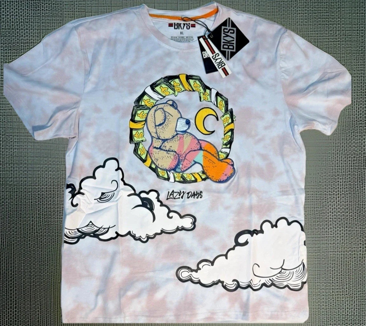 Men's XL BKYS Graphic Tshirt Short Sleeve Lazy Days Money Bear Unisex T-shirt, Sweatshirt, Hoodie, Long Sleeve Tee - T-Shirt, Sweatshirt, Hoodie