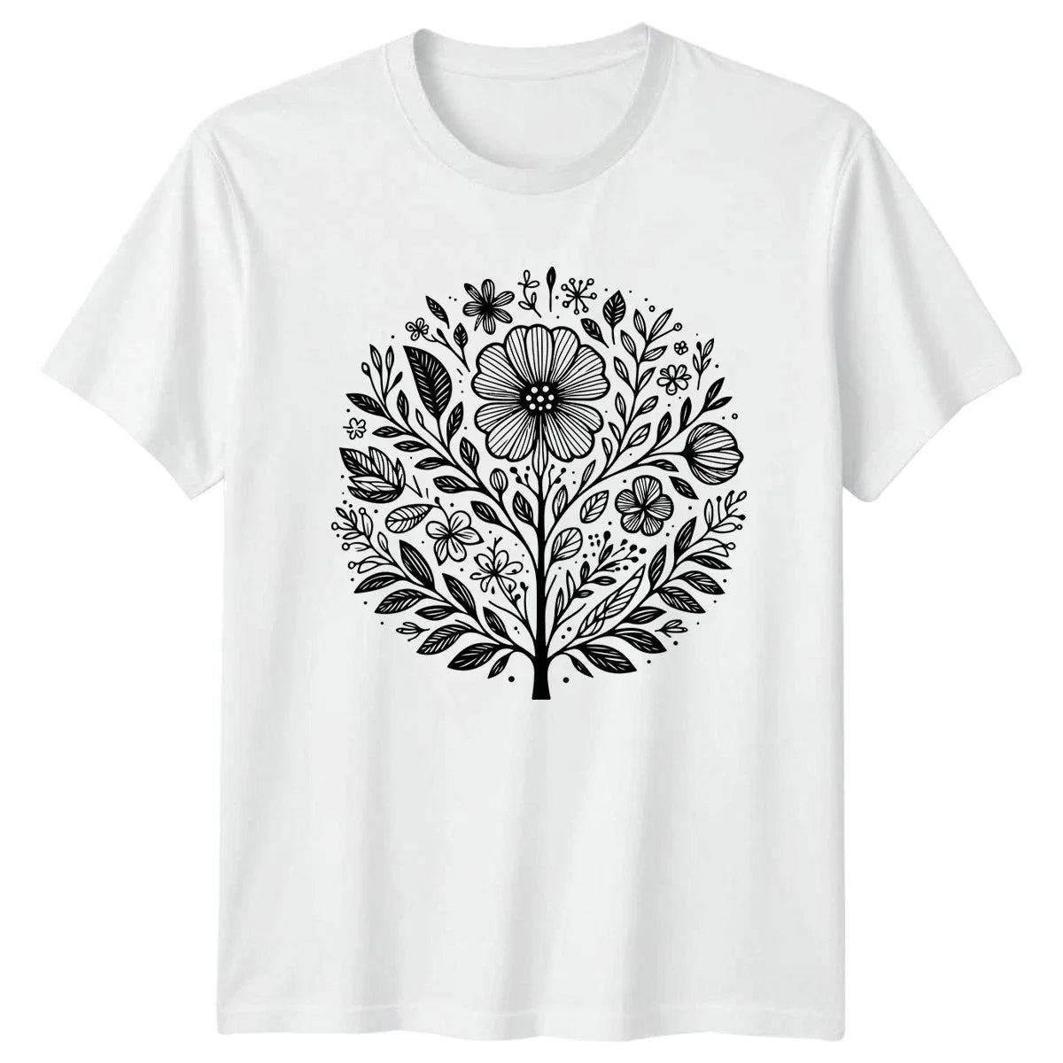 Botanical Flower Mandala Art Tree Womens T-Shirt Boho Floral Nature Lovers Unisex T-shirt, Sweatshirt, Hoodie, Long Sleeve Tee - T-Shirt, Sweatshirt, Hoodie