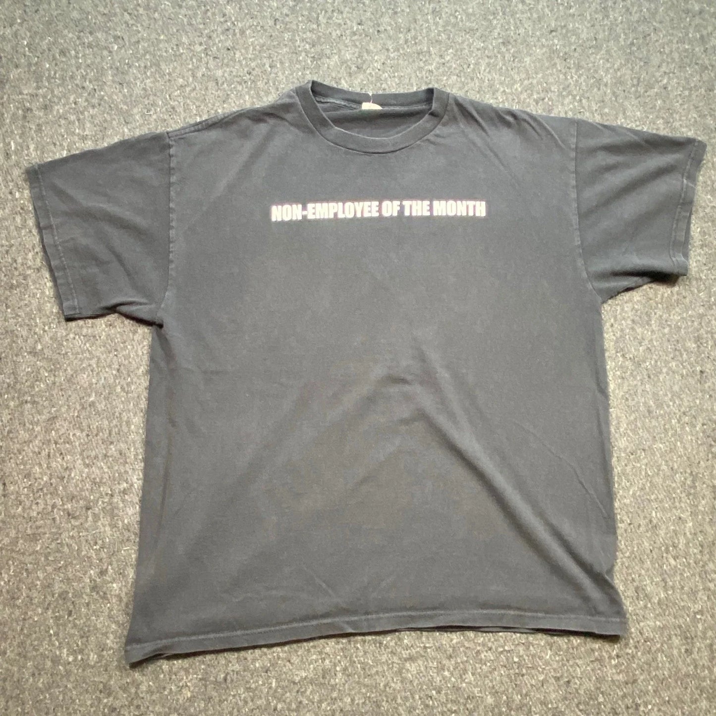 Non-Employee of the Month TShirt Sz L Mens Black Grunge Skater Sarcastic Graphic Unisex T-shirt, Sweatshirt, Hoodie, Long Sleeve Tee - T-Shirt, Sweatshirt, Hoodie