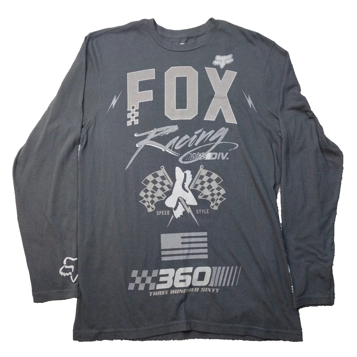 Fox Racing Long Sleeve 360 DBL Sided T Shirt Mens M Motocross Hellfire Grunge Unisex T-shirt, Sweatshirt, Hoodie, Long Sleeve Tee - T-Shirt, Sweatshirt, Hoodie