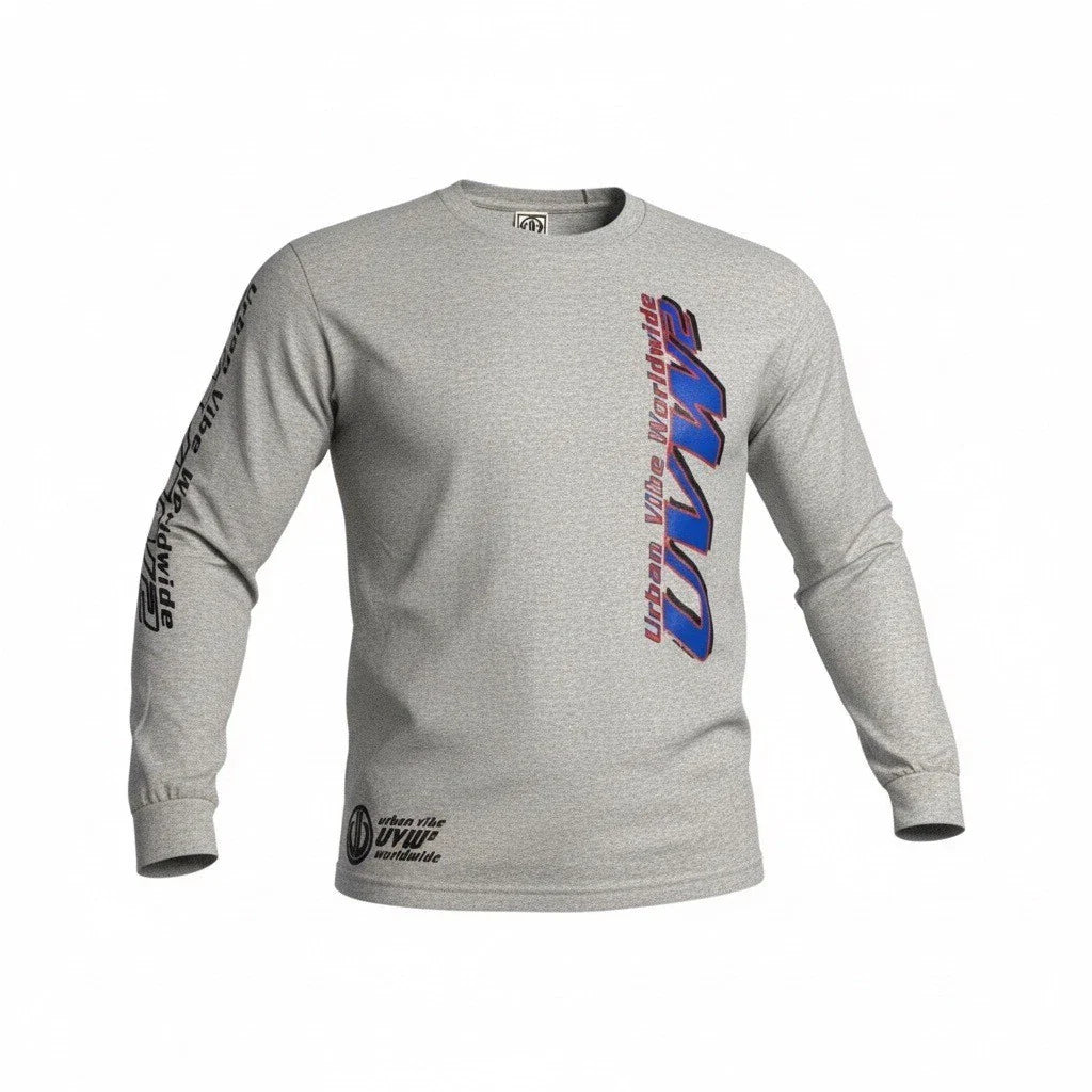 Vintage Urban Vibe Worldwide Mens Graphic Long Sleeve Shirt Grey XXL UVW2 Unisex T-shirt, Sweatshirt, Hoodie, Long Sleeve Tee - T-Shirt, Sweatshirt, Hoodie