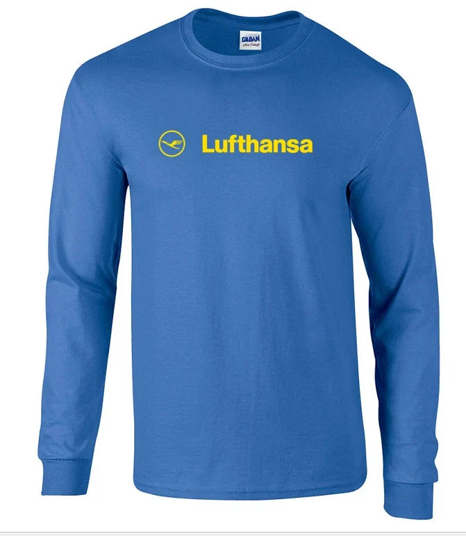 Royal Blue Lufthansa Vintage Logo German Airline T-Shirt Long Sleeve Shirt S-5XL Unisex T-shirt, Sweatshirt, Hoodie, Long Sleeve Tee - T-Shirt, Sweatshirt, Hoodie