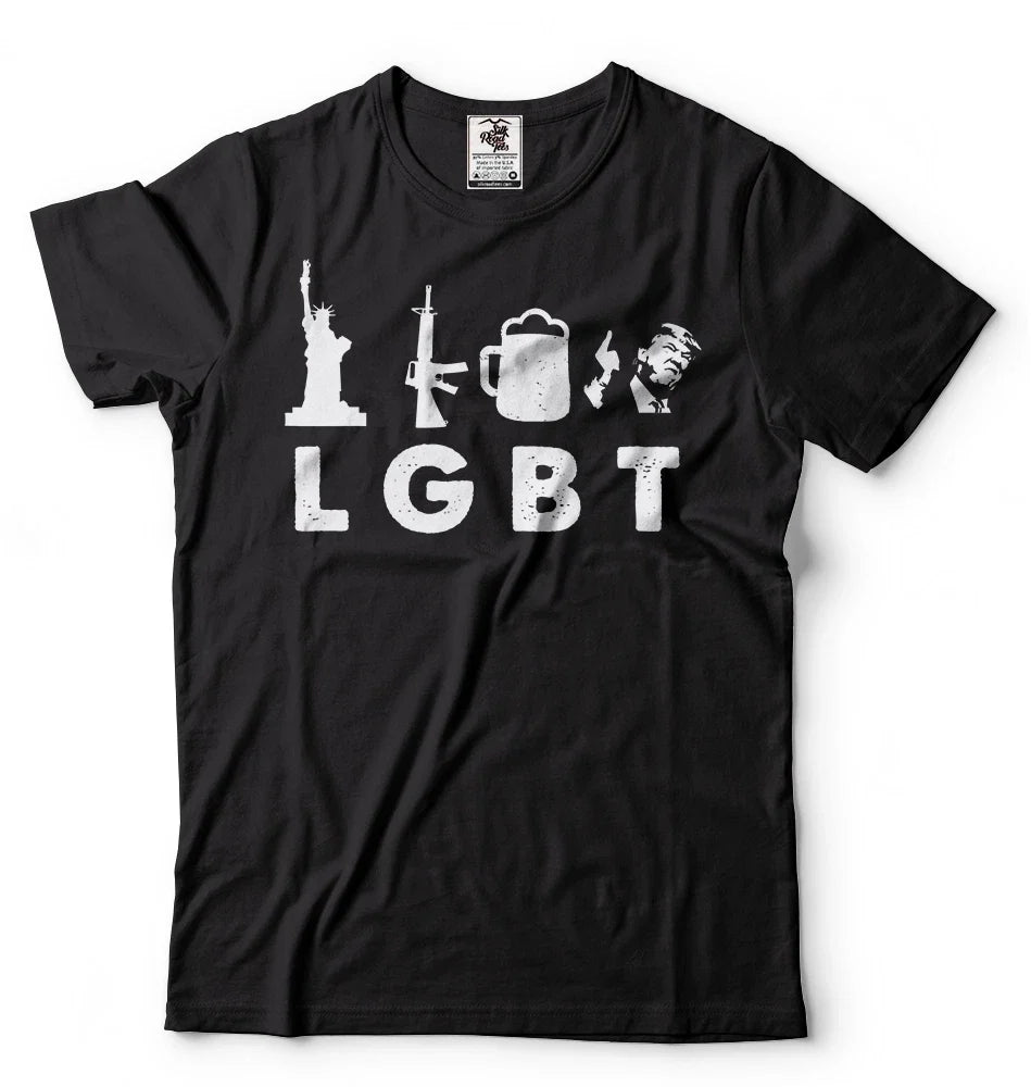 Donald Trump Support Liberty Guns Beer Trump Support Funny Parody LGBT T-shirts Unisex T-shirt, Sweatshirt, Hoodie, Long Sleeve Tee - T-Shirt, Sweatshirt, Hoodie