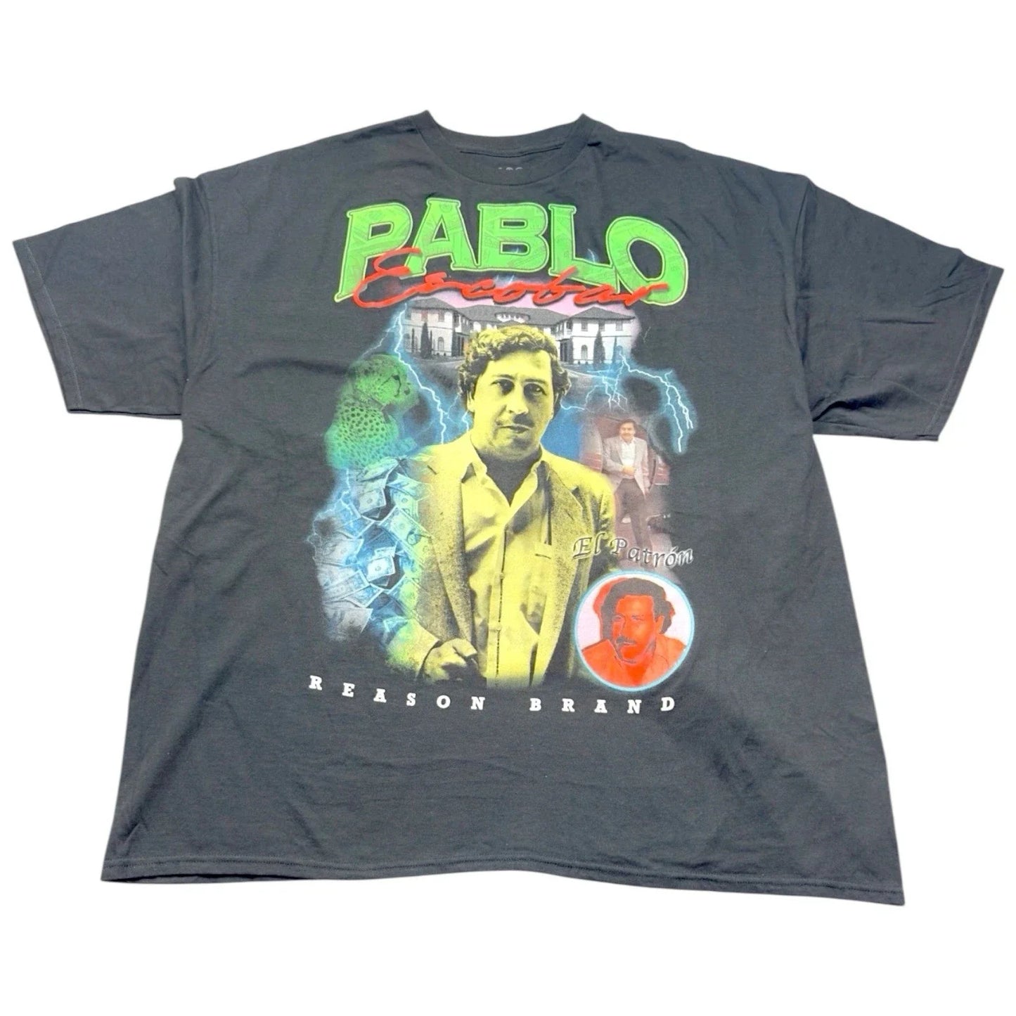 Reason Pablo Escobar El Patron Graphic Tee Mens XXXL Black Streetwear Shirt Unisex T-shirt, Sweatshirt, Hoodie, Long Sleeve Tee - T-Shirt, Sweatshirt, Hoodie