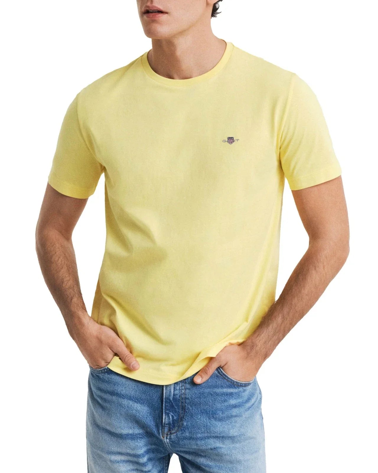 GANT Mens Regular Fit Shield T-Shirt Banana Yellow Unisex T-shirt, Sweatshirt, Hoodie, Long Sleeve Tee - T-Shirt, Sweatshirt, Hoodie