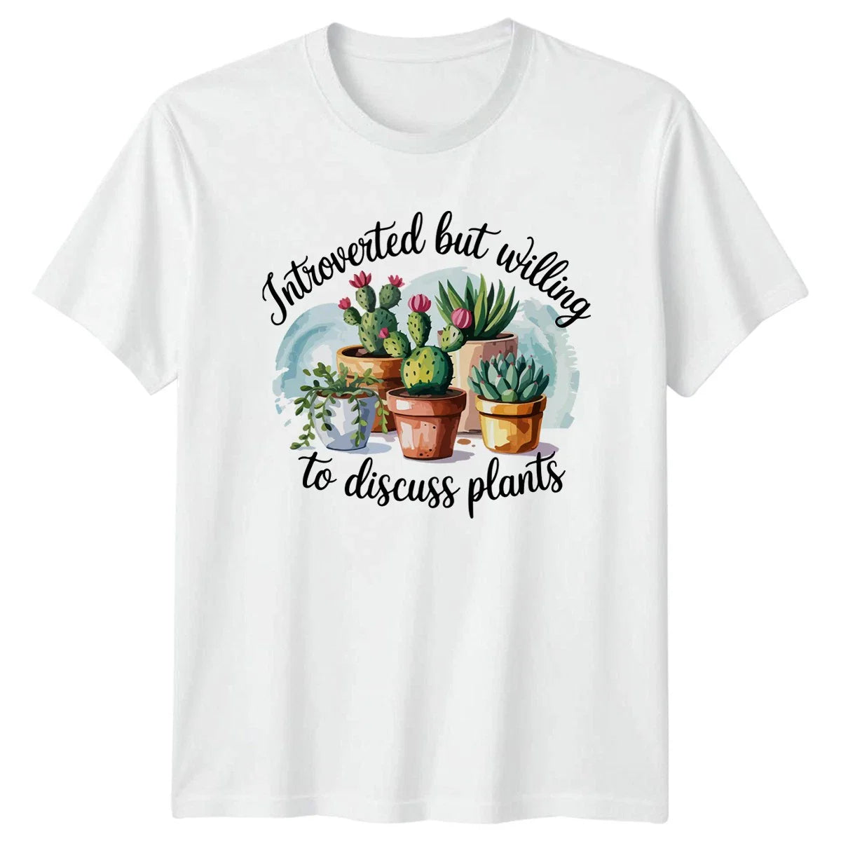 Introverted But Willing To Discuss Womens T-Shirt Houseplants Gardening Unisex T-shirt, Sweatshirt, Hoodie, Long Sleeve Tee - T-Shirt, Sweatshirt, Hoodie