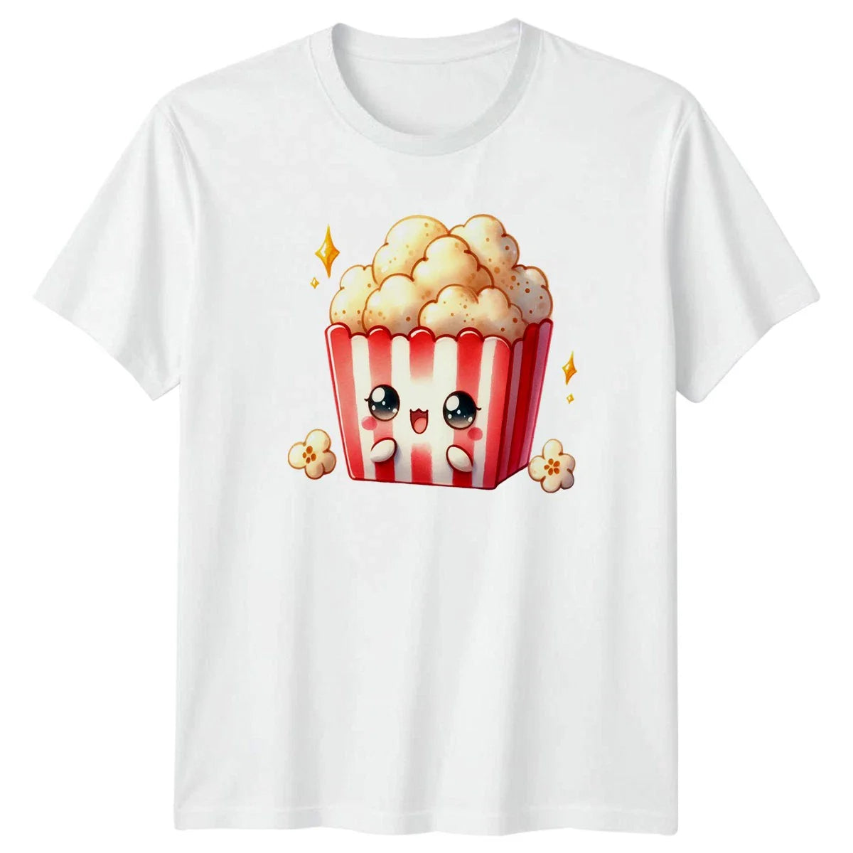 Happy Kawaii Popcorn Movie Snack T-Shirt Kawaii Food Cinema Birthday Gift Unisex T-shirt, Sweatshirt, Hoodie, Long Sleeve Tee - T-Shirt, Sweatshirt, Hoodie