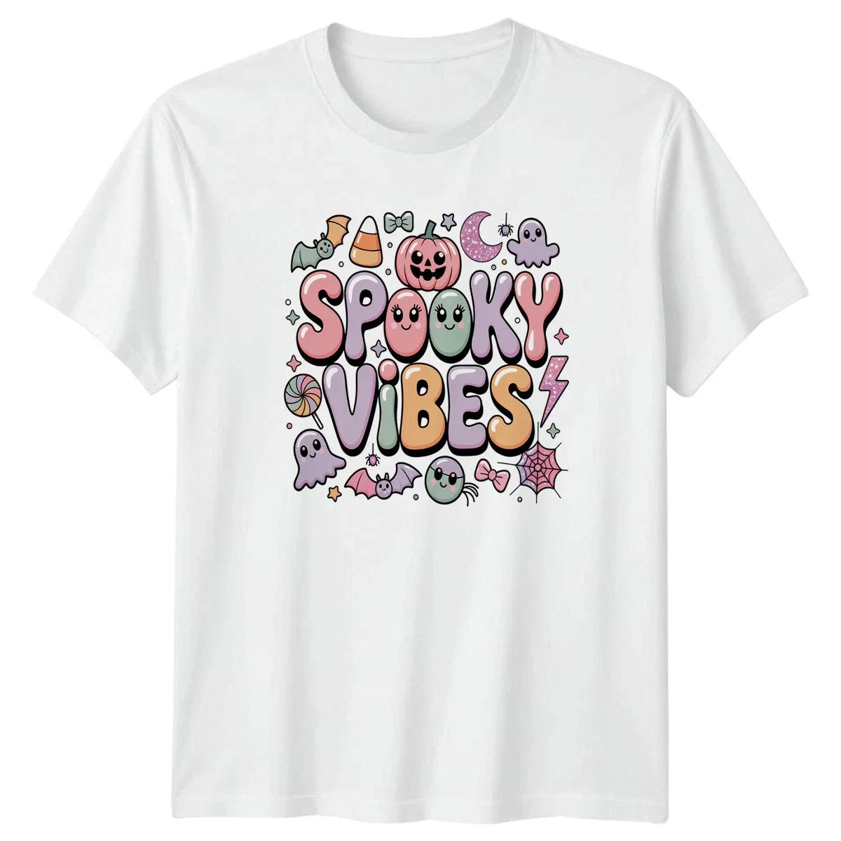Spooky Vibes T-Shirt Kawaii Halloween Style Gift For Him And Her Unisex T-shirt, Sweatshirt, Hoodie, Long Sleeve Tee - T-Shirt, Sweatshirt, Hoodie