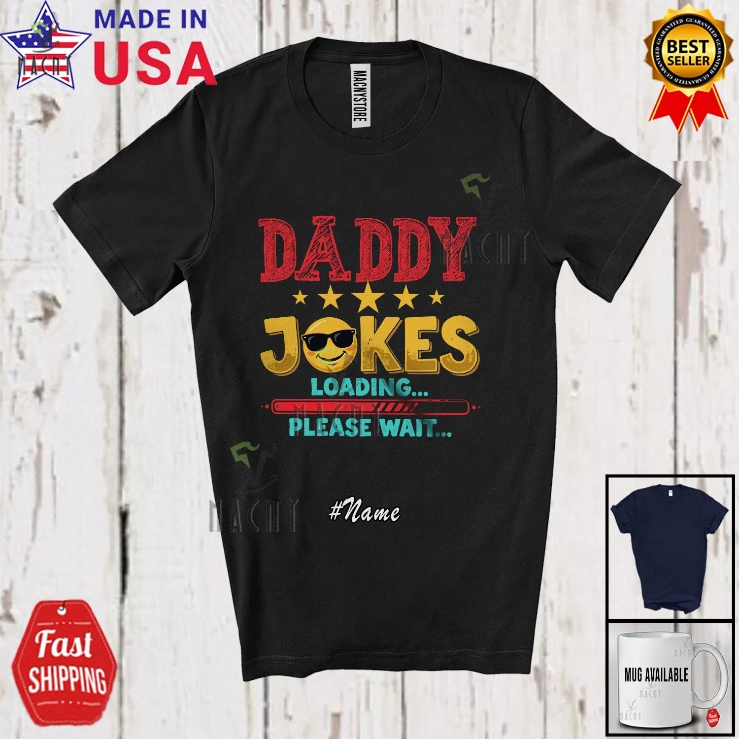 Custom Name Daddy Joke Wait; Humorous Father's Day Family Group T-Shirt Unisex T-shirt, Sweatshirt, Hoodie, Long Sleeve Tee - T-Shirt, Sweatshirt, Hoodie