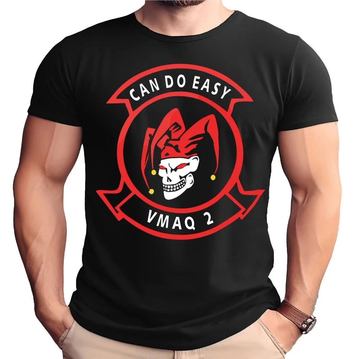 VMAQ-2 Can Do Easy - Jester Skull Logo Shirt Unisex T-shirt, Sweatshirt, Hoodie, Long Sleeve Tee - T-Shirt, Sweatshirt, Hoodie