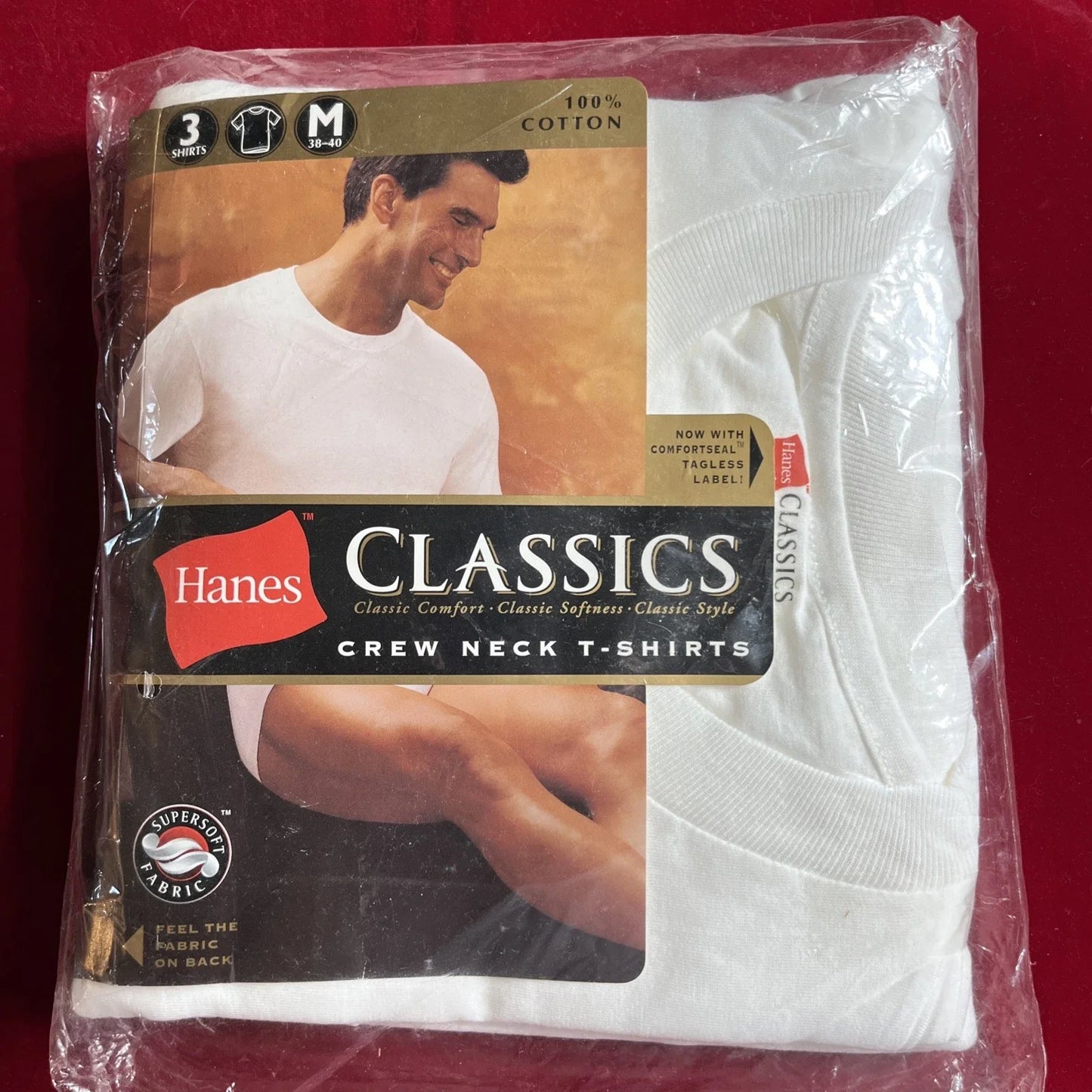VTG Hanes Men White Crew Neck T-Shirts Tagless Comfortsoft 3-Pack Medium NEW NOS Unisex T-shirt, Sweatshirt, Hoodie, Long Sleeve Tee - T-Shirt, Sweatshirt, Hoodie